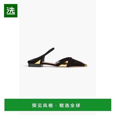 1h可退 香港直邮Malone Souliers 女士 Uma 精饰绒面革尖头平底鞋