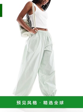 1h可退 香港直邮ASOS 女士 laundered pull on 设计府绸拼接裤子(