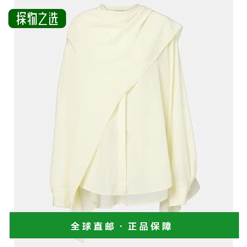 香港直邮calvin klein 女士 Kiki 垂褶真丝衫 yellow黄色 舒适时