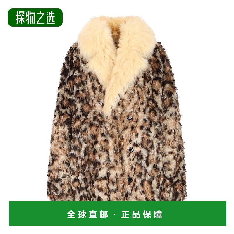 香港直邮Celine 思琳 女士 雙排扣動物紋外套 RM04O0R21