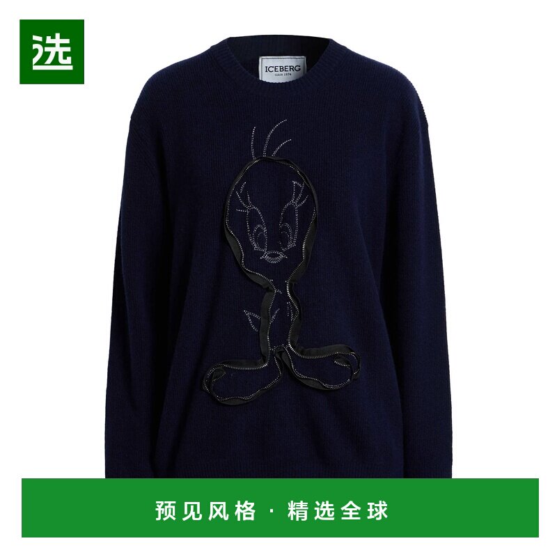 1h可退 香港直邮Iceberg 冰山 女士 毛衣 blue蓝色 舒适时尚 - 实物图