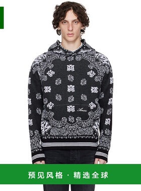 1h可退 香港直邮AMIRI 男士 黑色 Bandana 连帽衫 AMKNHD1004卫衣