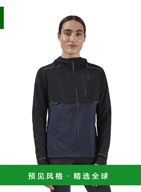 欧洲直邮On昂跑Weather系列女士黑色/海军蓝锦纶可调节防护袖外套