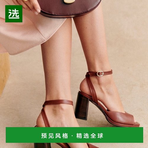 欧洲直邮Sezane 女士驼色牛皮凉鞋新款