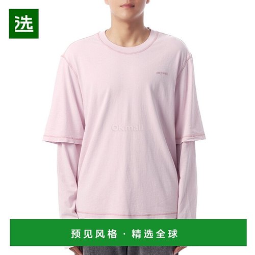 韩国直邮AMI UTS216 JE0051 双层纯棉长袖T恤刺绣徽标心形刺绣