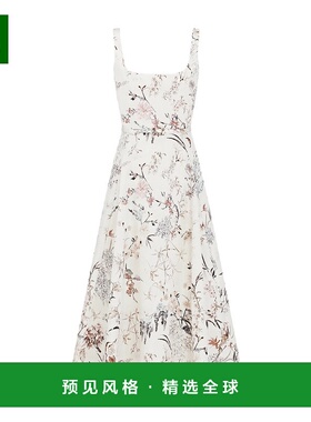 香港直邮Dior 系腰带中长连衣裙 541D22A6583迪奥真丝