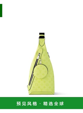 欧洲直邮LV/路易威登 sling Duo男士绿色帆布/牛皮斜挎包