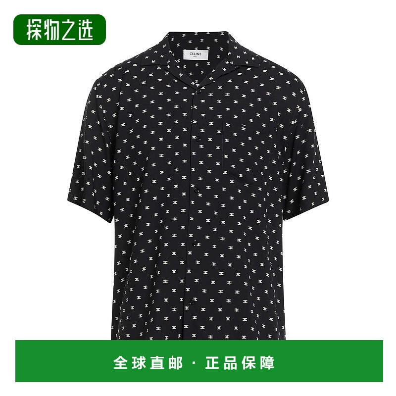 香港直邮Celine 思琳 男士 花纹衬衫 black黑色 舒适时尚