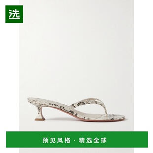 1h可退 香港直邮Amina Muaddi 女士 Juliette 蛇皮质感凉鞋 JULIE