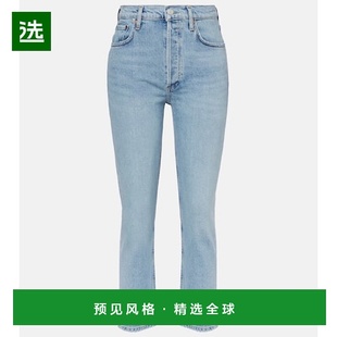女士 舒适时尚 Riley blue蓝色 高腰直筒牛仔裤 香港直邮AGOLDE