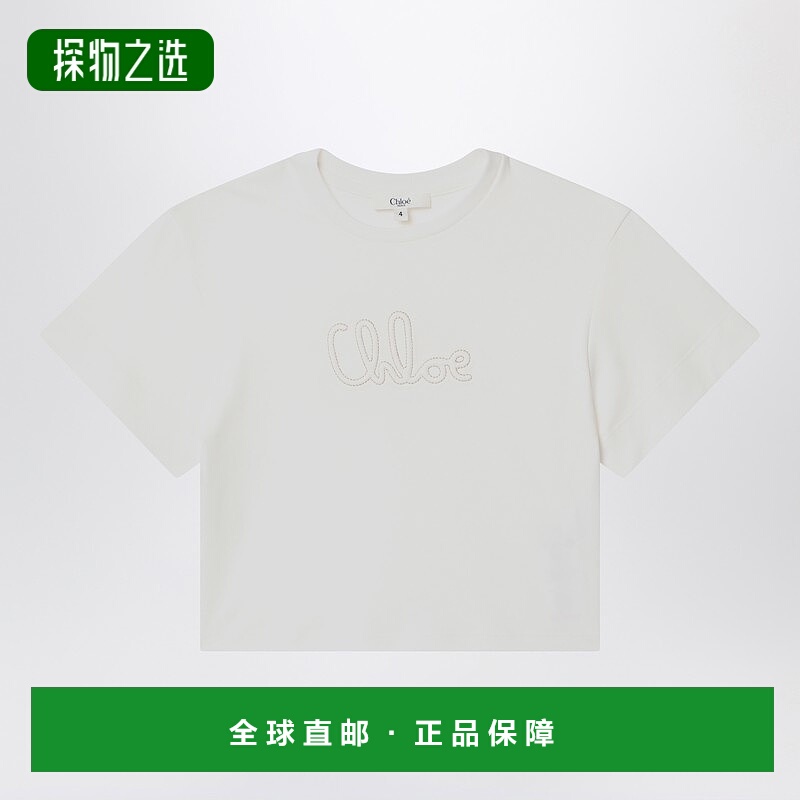 1h可退 香港直邮Chloe 蔻依 女士 白色刺绣徽标T恤 C20655CCO