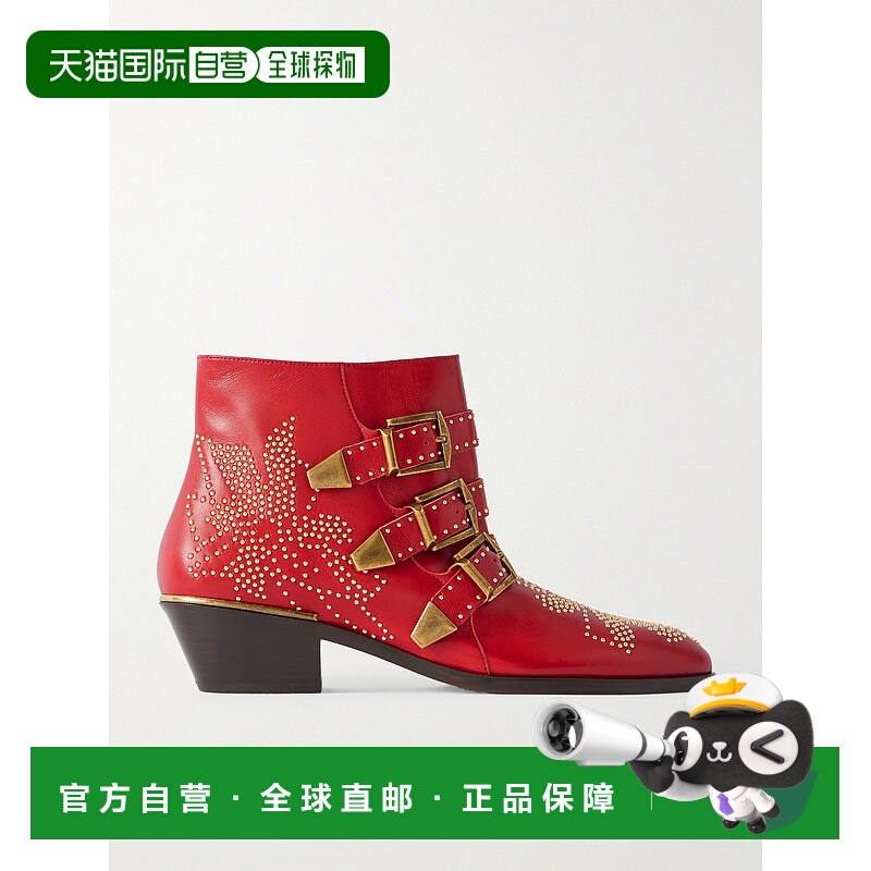 香港直邮Chloe 蔻依 女士 Susanna 铆钉皮质短靴 CH25W134UN611