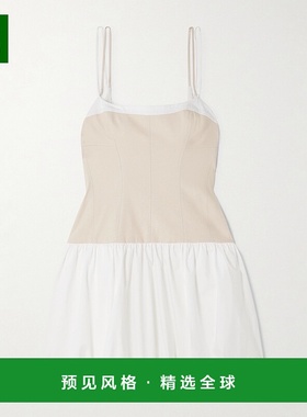 1h可退 香港直邮Simkhai 女士 Fifi 亚麻混纺褶皱棉混纺府绸迷你