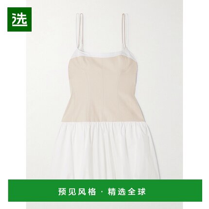 1h可退 香港直邮Simkhai 女士 Fifi 亚麻混纺褶皱棉混纺府绸迷你