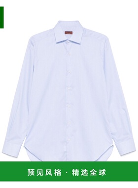 香港直邮BARBA 男士衬衫 I1U12P01442070001 AW2024 蓝色 长袖衬