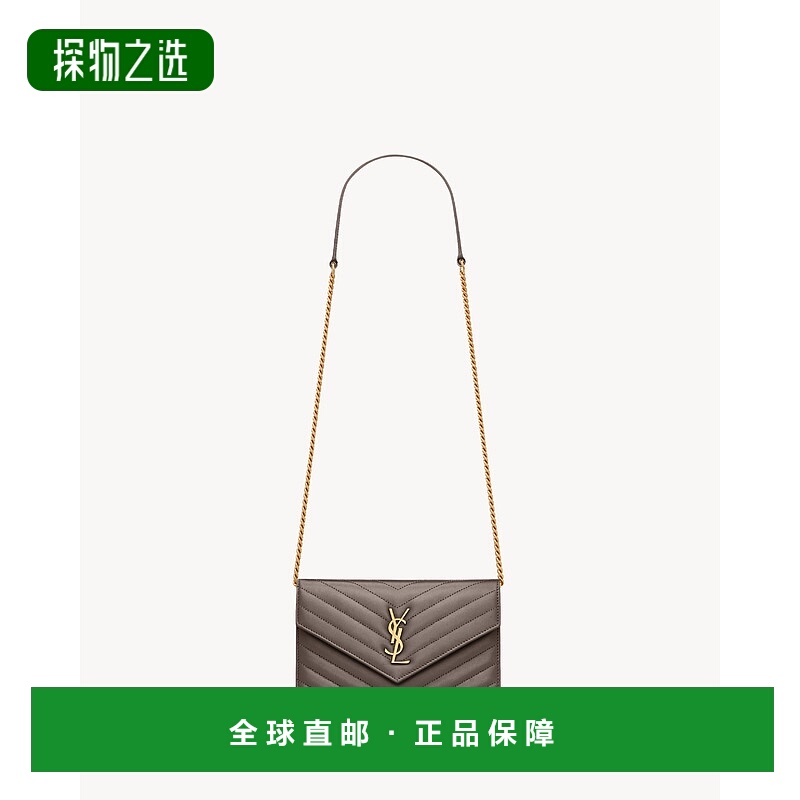 欧洲直邮YSL (2025) CASSANDRE 小羊皮链条信封钱包手拿包