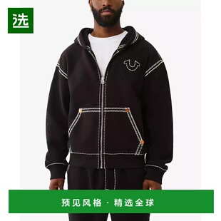 1h可退 【美国直邮】true religion 男士 帽衫运动夹克衫