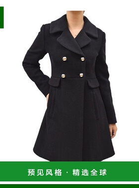 香港直邮Emporio Armani 黑色双排扣大衣 6Z2L62-2N49Z