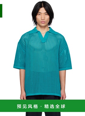1h可退 香港直邮Wooyoungmi 吴阳米 男士 蓝色落肩 Polo 衫 W231K