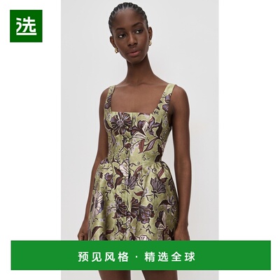 1h可退 香港直邮ALÉMAIS 女士 Citron 带荷叶边迷你连衣裙