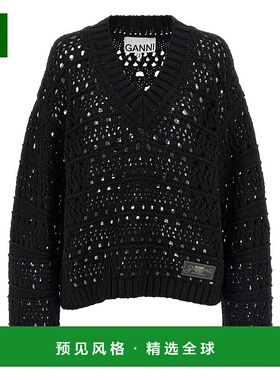 1h可退 香港直邮GANNI 甘尼 女士 钩针 V 领套头衫 K2543针织衫