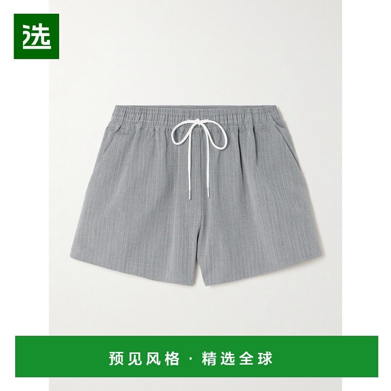 1h可退 香港直邮ST.AGNI 女士 细条纹羊毛混纺斜纹布短裤 W25702G,女装/女士精品,休闲裤,淘宝优惠券,粉丝福利购,淘宝优惠卷