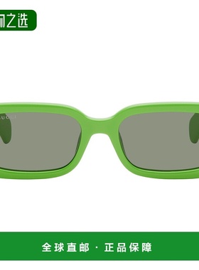 1h可退 香港直邮Gucci 古驰 女士 绿色 Rectangular-Frame 太阳镜