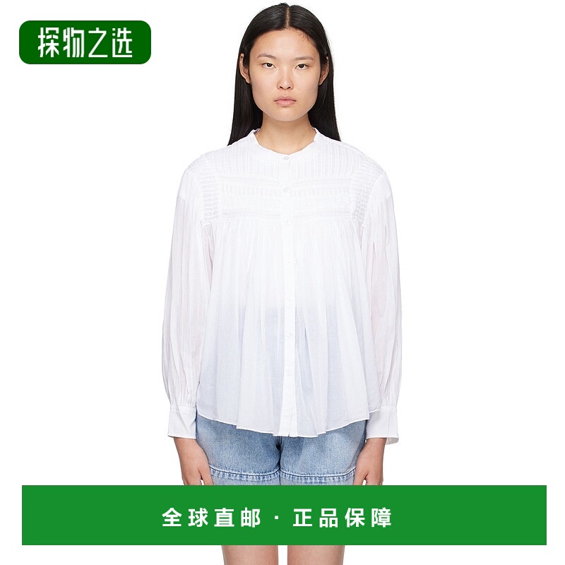 香港直邮ISABEL MARANT 女士 白色 Plalia 衬衫 23PHT0002FAA1J03
