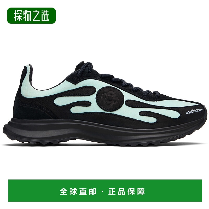 香港直邮Casablanca 男士 黑色 & 蓝色 Stade 运动鞋 AAW25SNK024