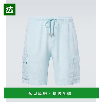 1h可退 香港直邮Vilebrequin 男士 亚麻工装短裤 blue蓝色 舒适时