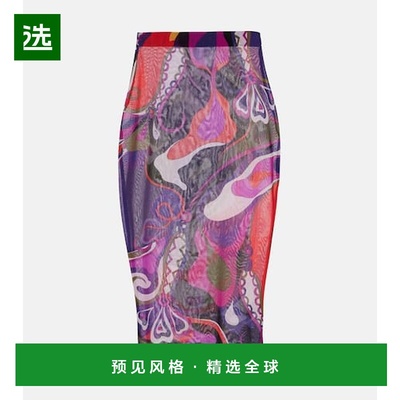 1h可退 香港直邮Emilio Pucci 璞琪 女士 Orchidee 网纱铅笔半身
