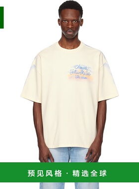 1h可退 香港直邮AMIRI 男士 灰白色 Follow Me T 恤 AMJYTE1208