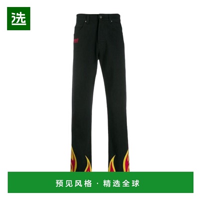 香港直邮MSGM 男士休闲裤 2740MP47L19559118 AW2019 黑色 图案休