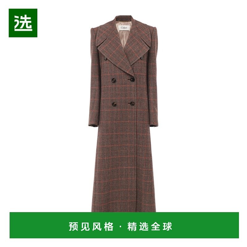 香港直邮Chloe 翻领长袖大衣 CH25AMA51097羊毛西装