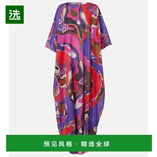1h可退 香港直邮Emilio Pucci 璞琪 女士 Orchidee 棉质长款连衣