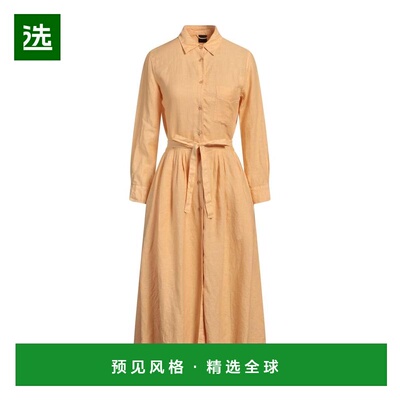 【美国直邮】ASPESI 及膝连衣裙 女士时尚纯色长袖衬衫裙 100 亚