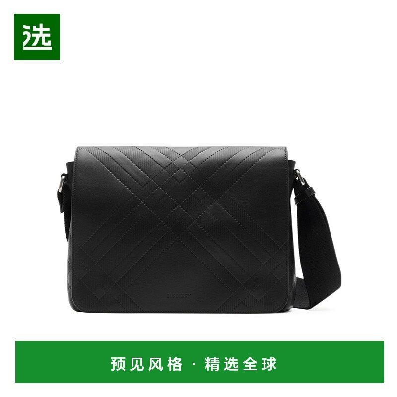 香港直邮Burberry Check Messenger单肩包 81019221博柏利斜挎包