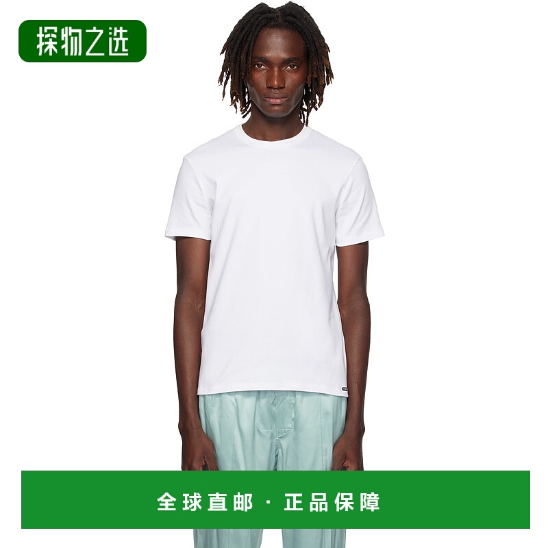 香港直邮Tom Ford 汤姆·福特 男士 白色 Cotton Crewneck T 恤 T