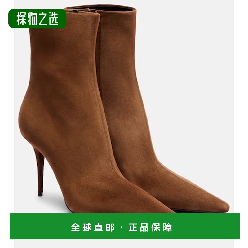 香港直邮Saint Laurent 圣罗兰 女士 Ashley 90 绒面革短靴