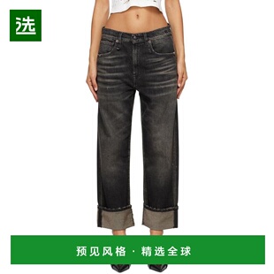 1h可退 【美国直邮】R13 黑色翻边 X Boyfriend 牛仔裤 女装 女士