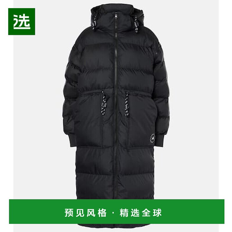 1h可退 香港直邮adidas 阿迪达斯 女士 多穿法蓬松大衣 black黑色