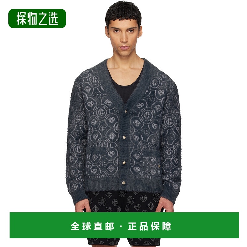 香港直邮Casablanca 男士 灰色 Fluffy Monogram 开衫 MAW25KW109
