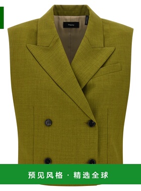 香港直邮THEORY 女士西服 P0605101U86 AW2025 绿色 Double-Breas
