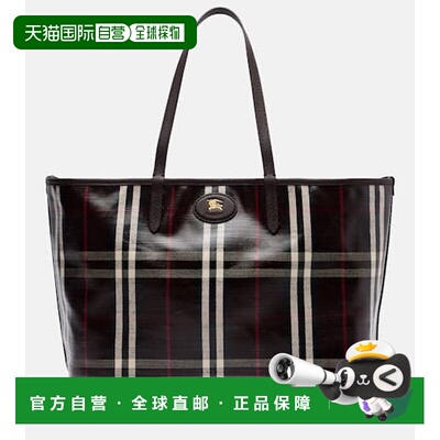 1h可退 香港直邮Burberry 巴宝莉 女士 Highlands 中号提花手提包