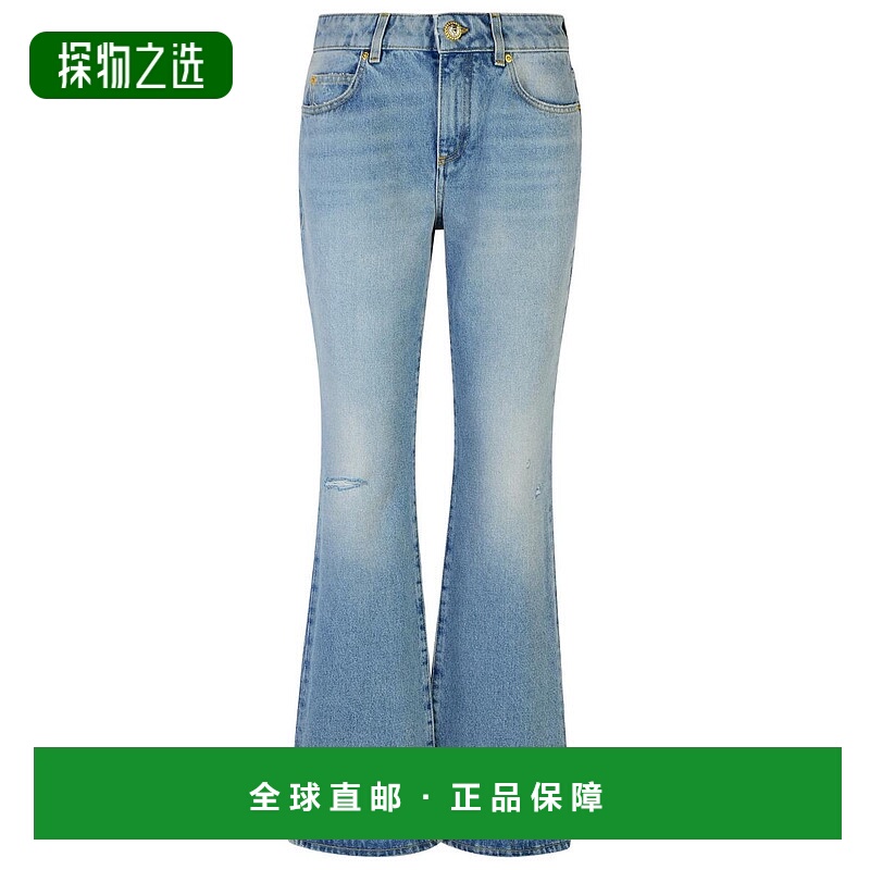 欧洲直邮BALMAIN 女士牛仔裤 DF1MJ130DE536FC喇叭喇叭裤口袋