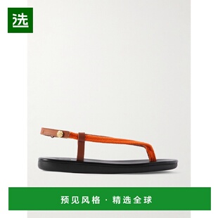 1h可退 香港直邮Ancient Greek Sandals 女士 Zoi 皮革边编织灯芯