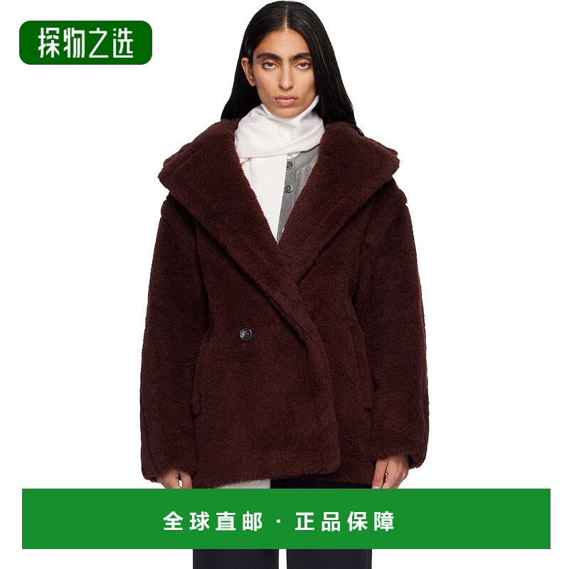 香港直邮MaxMara 麦斯玛拉 女士 酒红色 Olga 大衣 2521086032