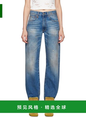 1h可退 【美国直邮】R13 SSENSE 独家发售蓝色 Alice 修身直筒牛