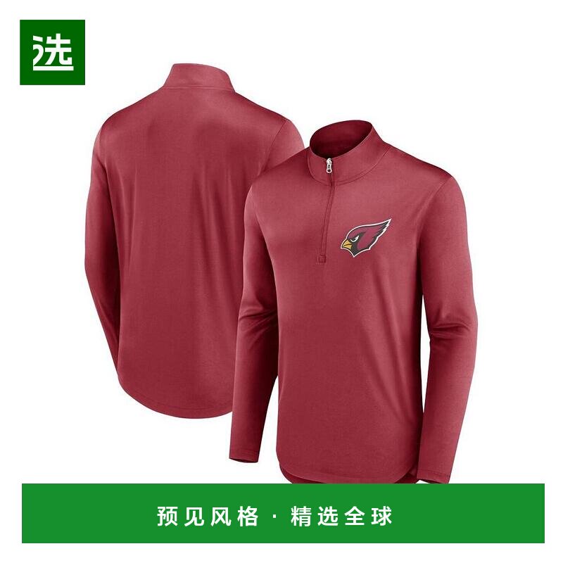 【美国直邮】Fanatics 男士红色亚利桑那红雀队四分之一拉链卫衣