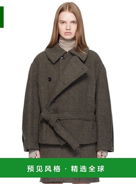 1h可退 香港直邮Lemaire 女士 卡其色 Short Asymmetrical Bathro